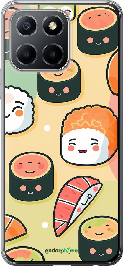Силиконовый чехол Суши паттерн для Huawei honor X6 - 5583u-3341 изображение 