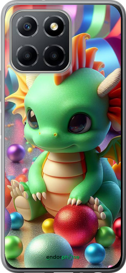 Силиконовый чехол Веселый дракончик для Huawei honor X6 - 5812u-3341 изображение 