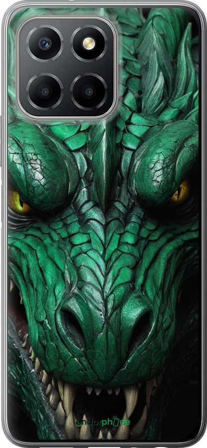 Силиконовый чехол Зелёный дракон v2 для Huawei honor X6 - 5817u-3341 изображение 