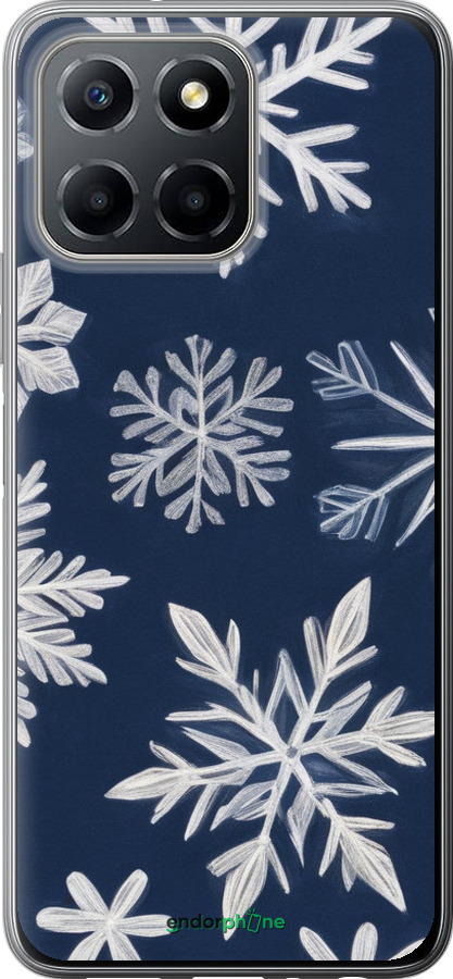 Силиконовый чехол Снежинки для Huawei honor X6 - 5821u-3341 изображение 