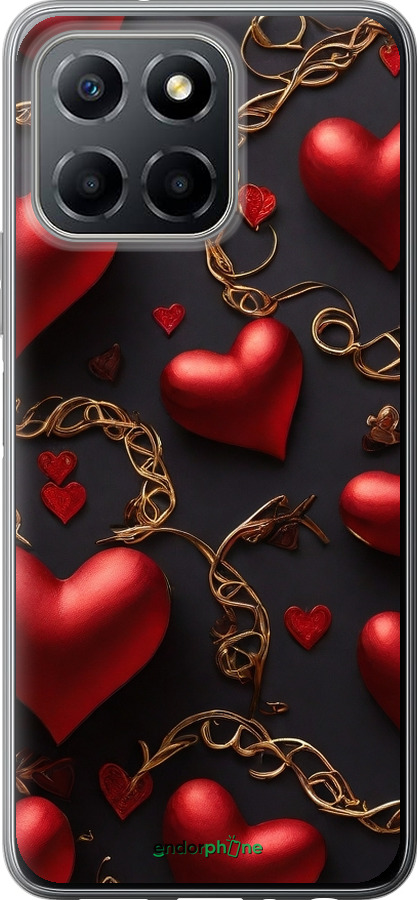 Силиконовый чехол Сердечки для Huawei honor X6 - 5831u-3341 изображение 