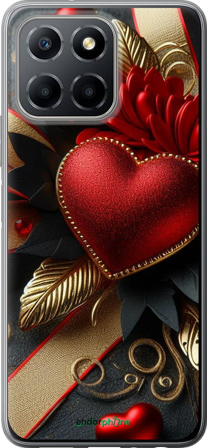 Силиконовый чехол Сердечки v2 для Huawei honor X6 - 5832u-3341 изображение 