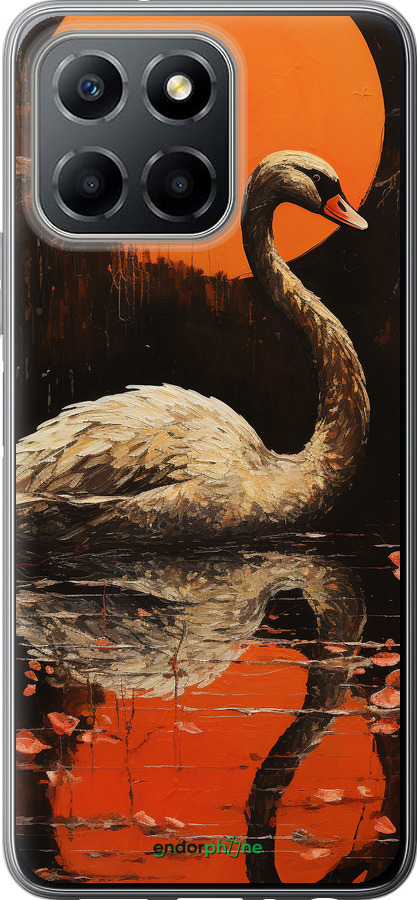 Силиконовый чехол Лебедь для Huawei honor X6 - 5964u-3341 изображение 