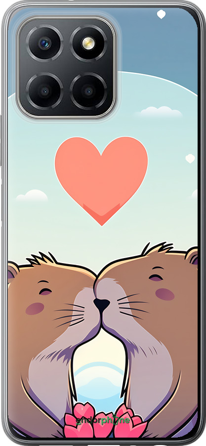 Силиконовый чехол Капибара любовь для Huawei honor X6 - 6027u-3341 изображение 