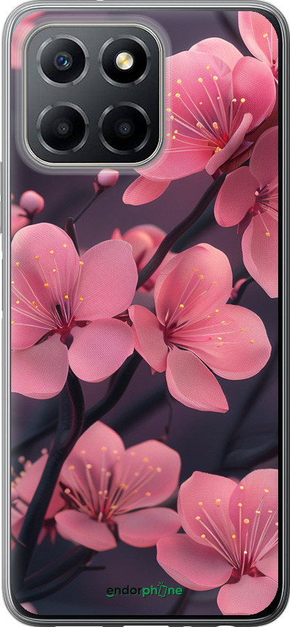 Силіконовий чехол Пурпурова сакура для Huawei Honor X8 5G - 6075u-4149 изображение 