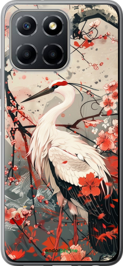 Силиконовый чехол Аист в цвету сакуры для Huawei honor X6 - 6109u-3341 изображение 