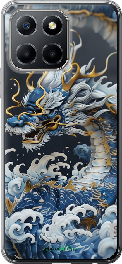 Силиконовый чехол Водяной дракон для Huawei honor X6 - 6113u-3341 изображение 