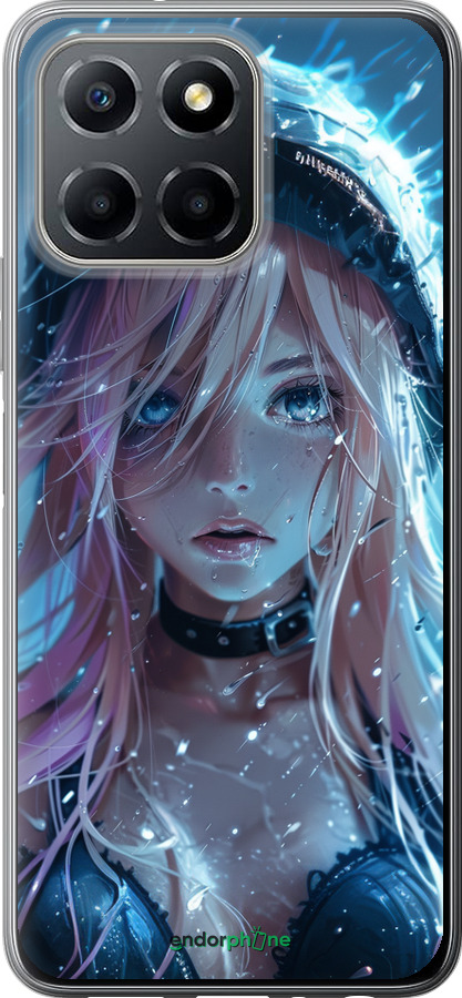 Силиконовый чехол Аниме-дива под дождем для Huawei honor X6 - 6120u-3341 изображение 