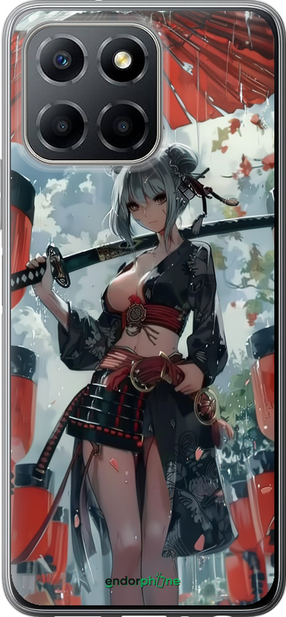 Силиконовый чехол Гейша-воин для Huawei honor X6 - 6124u-3341 изображение 