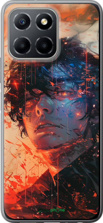 Силиконовый чехол Лицо в пламени для Huawei honor X6 - 6127u-3341 изображение 