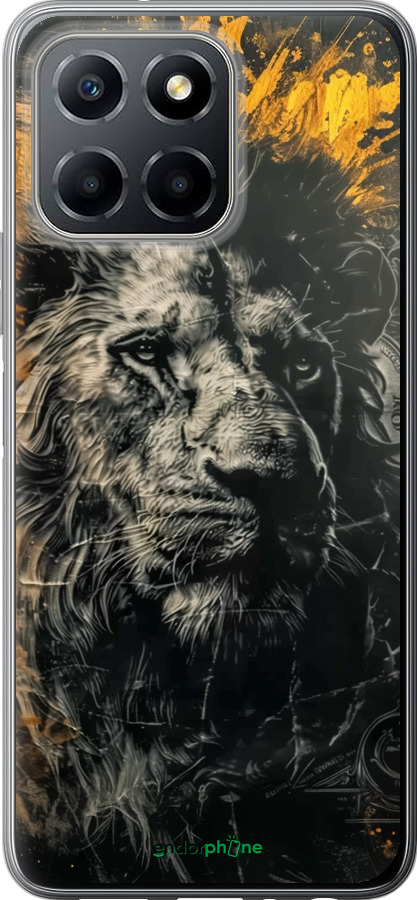Силиконовый чехол Лев в золотых красках для Huawei honor X6 - 6155u-3341 изображение 