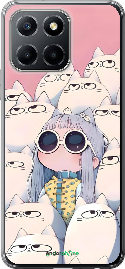 Силиконовый чехол Малышка с котами для Huawei honor X6 - 6295u-3341 изображение 