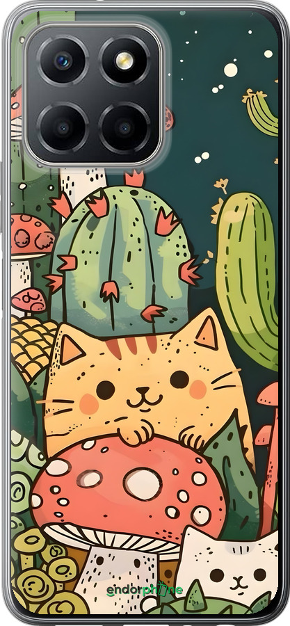Силиконовый чехол Коты грибы для Huawei honor X6 - 6321u-3341 изображение 