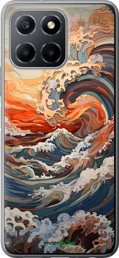Силиконовый чехол Арт волны для Huawei honor X6 - 6324u-3341 изображение 