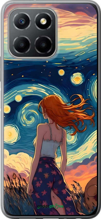 Силиконовый чехол Девушка Арт для Huawei Honor X8 5G - 6325u-4149 изображение 