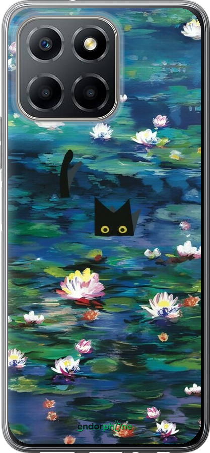 Силиконовый чехол Чехол с изображением водяных лилий Моне и кошек для Huawei Honor X8 5G - 6399u-4149 изображение 