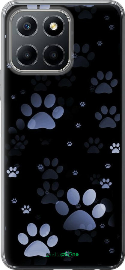 Силиконовый чехол С синими отпечатками лап для Huawei honor X6 - 6441u-3341 изображение 