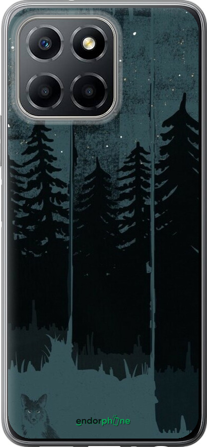 Силиконовый чехол Лиса и ночной лес для Huawei honor X6 - 6481u-3341 изображение 