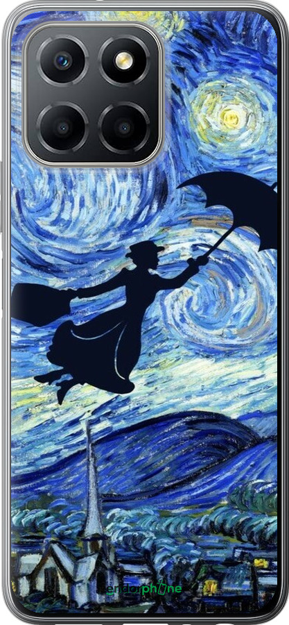 Силиконовый чехол С изображением Мэри Поппинс «Звездная ночь» для Huawei honor X6 - 6487u-3341 изображение 