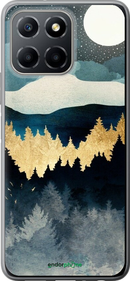 Силиконовый чехол Ночной пейзаж с лесом и горами для Huawei honor X6 - 6493u-3341 изображение 
