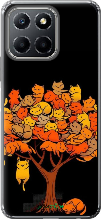 Силіконовий чехол Дерево та котики для Huawei Honor X8 5G - 6516u-4149 изображение 