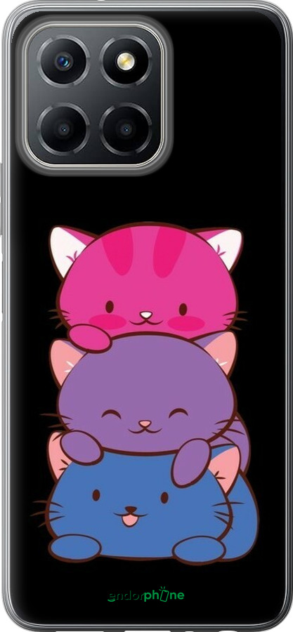 Силиконовый чехол Милые кошки для Huawei Honor X8 5G - 6518u-4149 изображение 