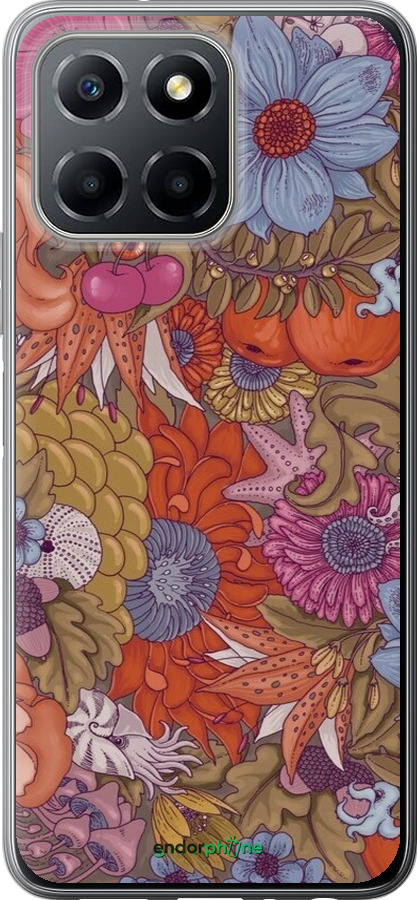 Силиконовый чехол Абстрактные цветы для Huawei honor X6 - 6526u-3341 изображение 