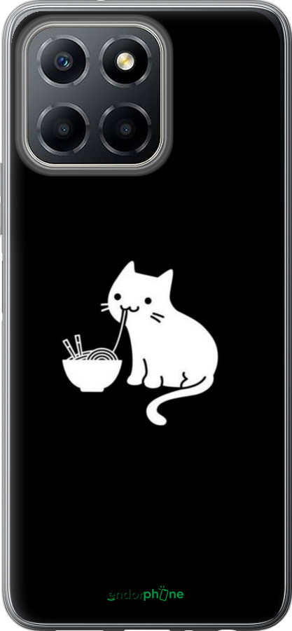 Силиконовый чехол С милым котом на черном фоне для Huawei honor X6 - 6528u-3341 изображение 
