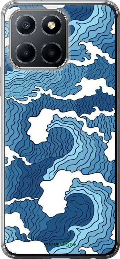 Силиконовый чехол Абстрактный рисунок морских волн для Huawei Honor X8 5G - 6538u-4149 изображение 