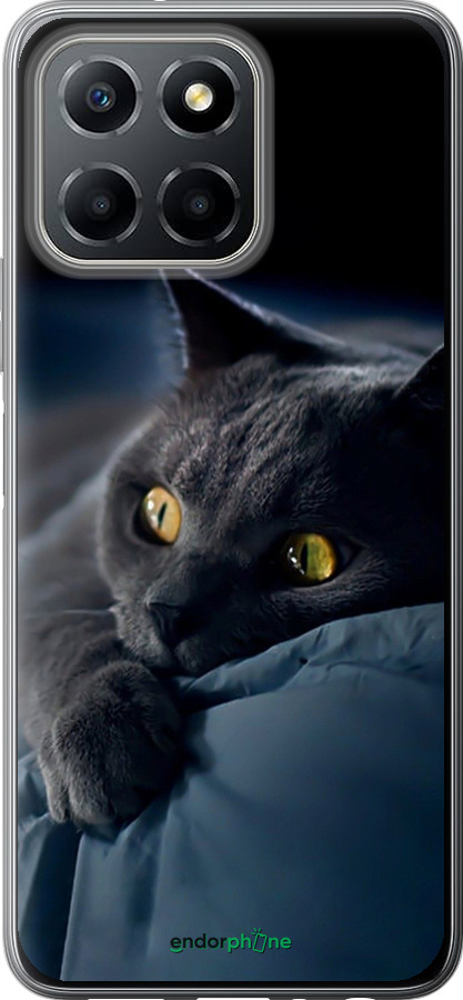 Силиконовый чехол Дымчатый кот для Huawei honor X6 - 825u-3341 изображение 