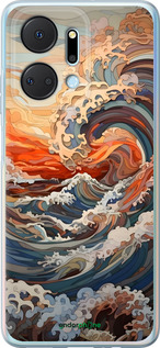 Силиконовый чехол Арт волны для Huawei Honor X7A - 6324u-2981 изображение 