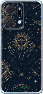 Силіконовий чохол 'Celestial Harmony: Sun & Moon Gold Mystic Pattern' для Huawei Honor X7A зображення 3