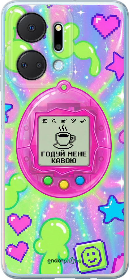 Силиконовый чехол Y2K Aesthetic Retro Pet: Годуй мене кавою для Huawei Honor X7A - 6784u-2981 изображение 