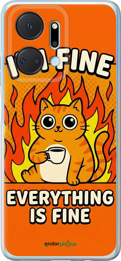 Силиконовый чехол Funny Cat для Huawei Honor X7A - 6786u-2981 изображение 