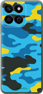 Силиконовый чехол Желто-голубой камуфляж для Huawei Honor X7c - 1084u-3874 изображение 