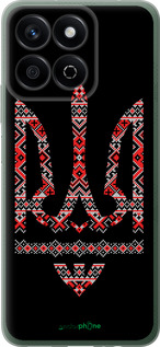 Силиконовый чехол Герб - вышиванка на черном фоне для Huawei Honor X7c - 1196u-3874 изображение 
