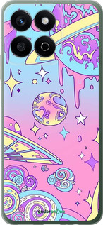 Силиконовый чехол Розовая галактика для Huawei Honor X7c - 4146u-3874 изображение 