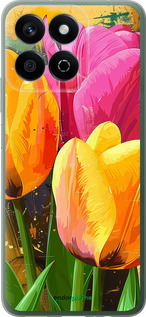 Силиконовый чехол Нарисованные тюльпаны для Huawei Honor X7c - 5990u-3874 изображение 