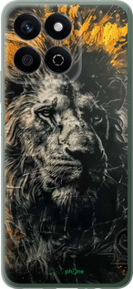 Силіконовий чехол Лев у золотих фарбах для Huawei Honor X7c - 6155u-3874 изображение 