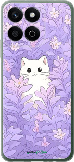 Силіконовий чехол Котик в цветах для Huawei Honor Play 60 Plus - 6390u-4109 изображение 