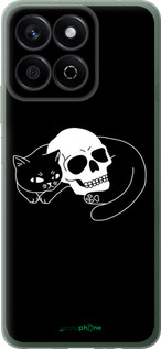 Силиконовый чехол С изображением кота и черепа для Huawei Honor X7c - 6491u-3874 изображение 