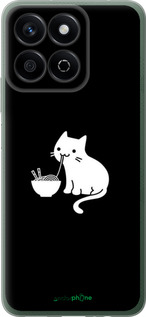 Силіконовий чехол Милий кіт на чорному фоні для Huawei Honor X7c - 6528u-3874 изображение 