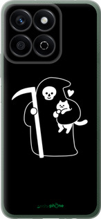 Силиконовый чехол Минималистичный арт: смерть и кошка для Huawei Honor X7c - 6529u-3874 изображение 