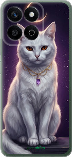 Силиконовый чехол Mystic White Cat Gothic Dark Purple Gold для Huawei Honor X7c - 6805u-3874 изображение 