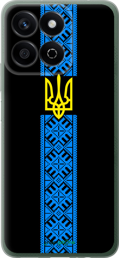 Силиконовый чехол Тризуб в вышиванке для Huawei Honor X7c - 1158u-3874 изображение 