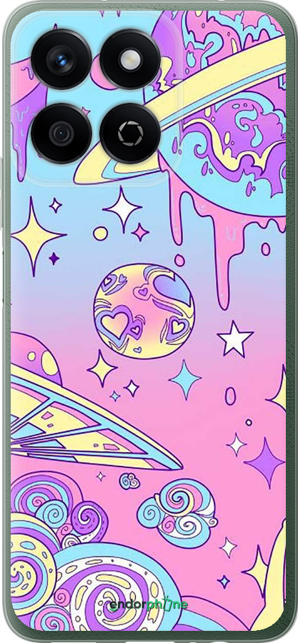 Силиконовый чехол Розовая галактика для Huawei Honor X7c - 4146u-3874 изображение 