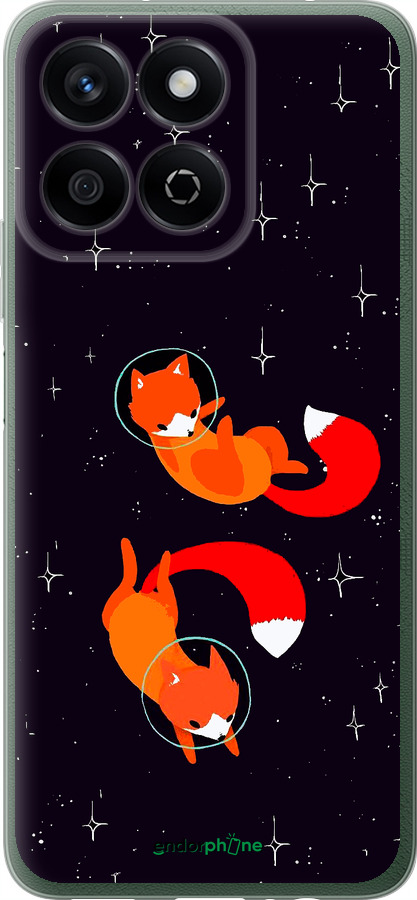 Силиконовый чехол Лисички в космосе для Huawei Honor X7c - 4519u-3874 изображение 