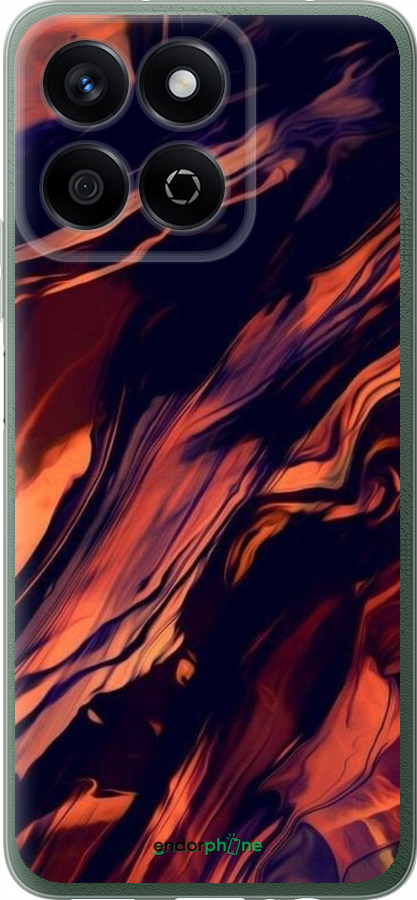 Силіконовий чехол Чорно-помаранчева абстракція для Huawei Honor X7c - 5340u-3874 изображение 