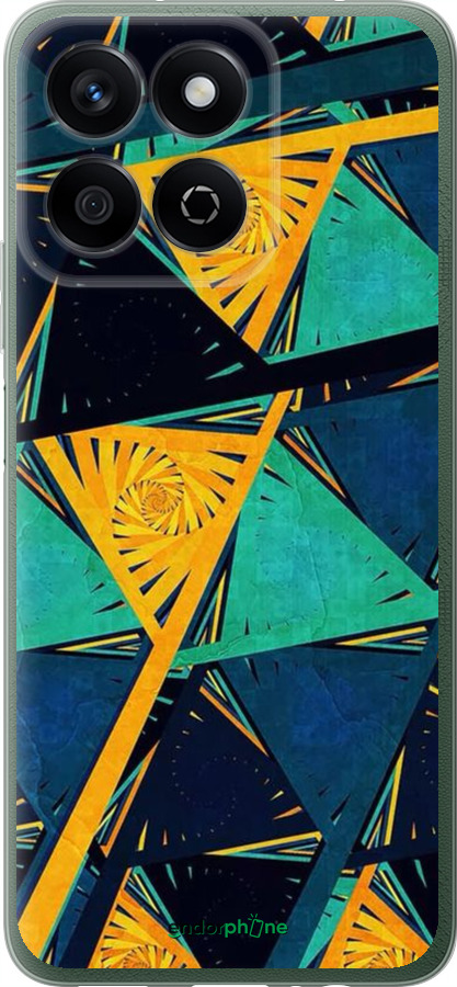 Силиконовый чехол Арт, абстракция, желтый, синий для Huawei Honor X7c - 5382u-3874 изображение 