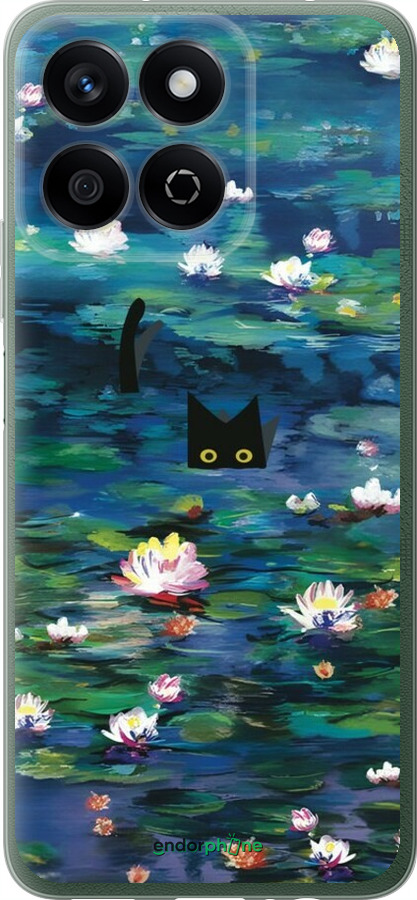 Силиконовый чехол Чехол с изображением водяных лилий Моне и кошек для Huawei Honor X7c - 6399u-3874 изображение 